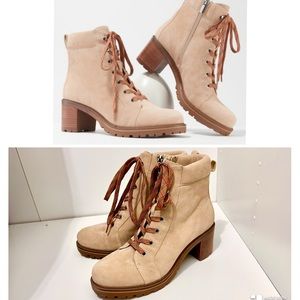 NEW Vince Camuto Gaviana Leather Lace-Up Ankle Boots in Figi